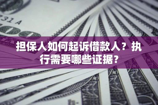 济南担保人如何起诉借款人？执行需要哪些证据？