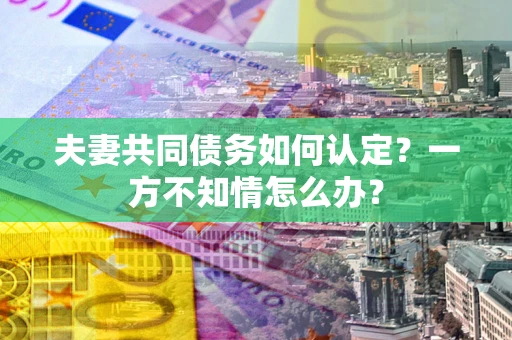 济南夫妻共同债务如何认定？一方不知情怎么办？